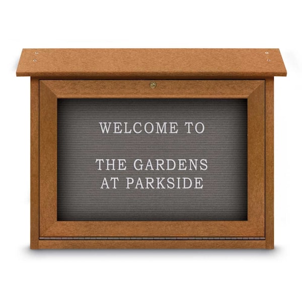 Outdoor Enclosed Combo Board, 48"x36", Bronze Frame/Blk Porc & Amethyst